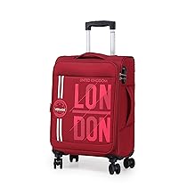 Verage Moscow 59 Cm Soft Sided Cabin Carry Expandable Suitcase Luggage Bag with Telescopic Trolley and 360 Spinner 8 Wheels (Red, 20 Inch)