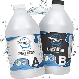 Promise Epoxy Resin Kit 1 Gallon - Crystal Clear Self-Leveling Food Safe Epoxy for Tabletops, Crafts, Jewelry, Wood Pouring