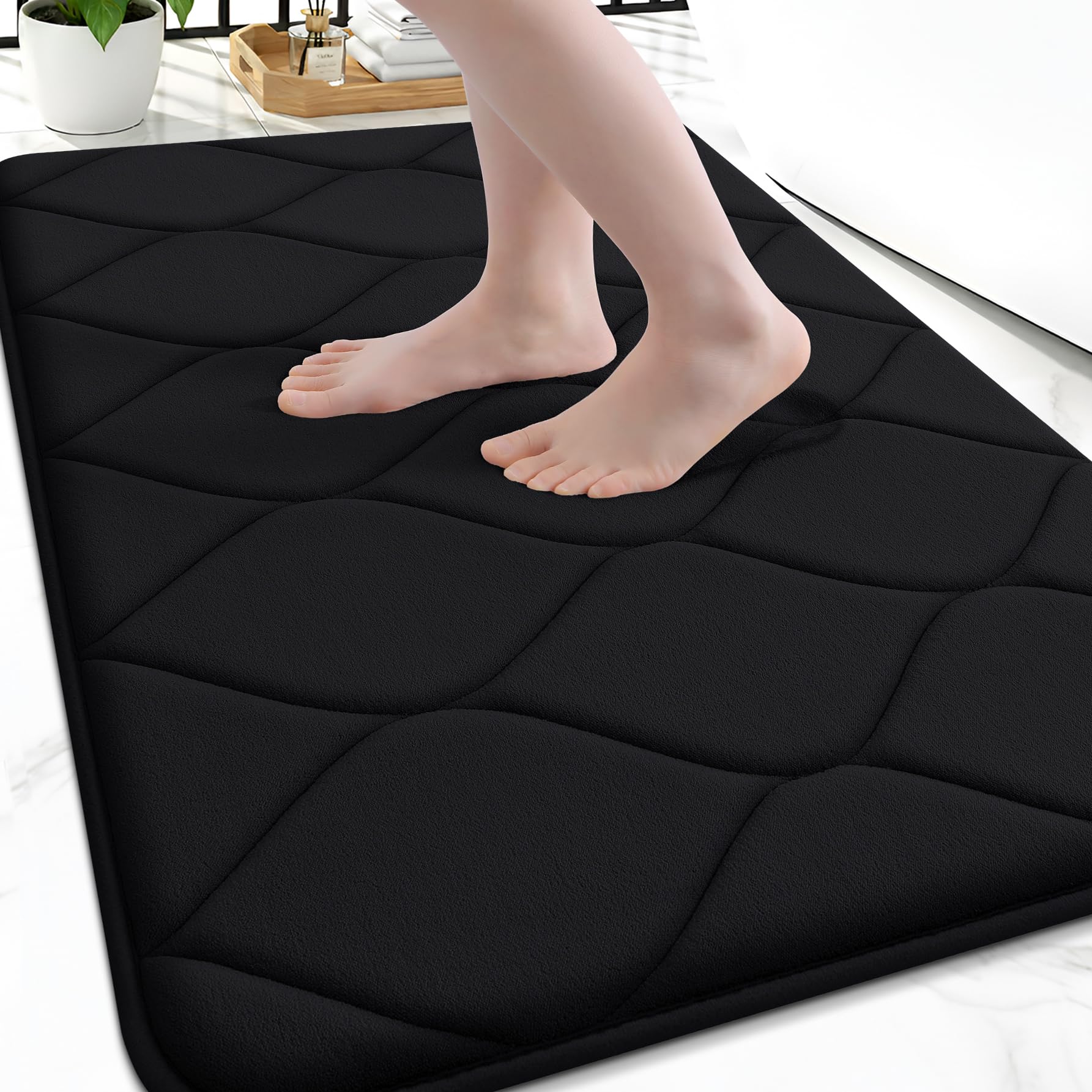 Smiry Memory Foam Bath Mat 36x24, Ultra Soft Absorbent Bathroom Rugs