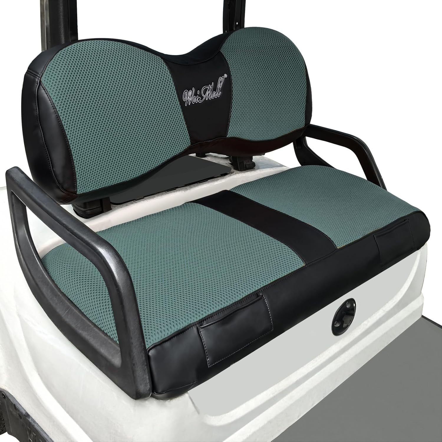 Golf Cart Seat Covers Fit Yamaha G29 Drive Front Seat Covers for Regular Cushion Breathable Thicken Mesh with Vinyl Leather No Nails Gun Easy to Install Black & Gray Blue Black & GrayBlue