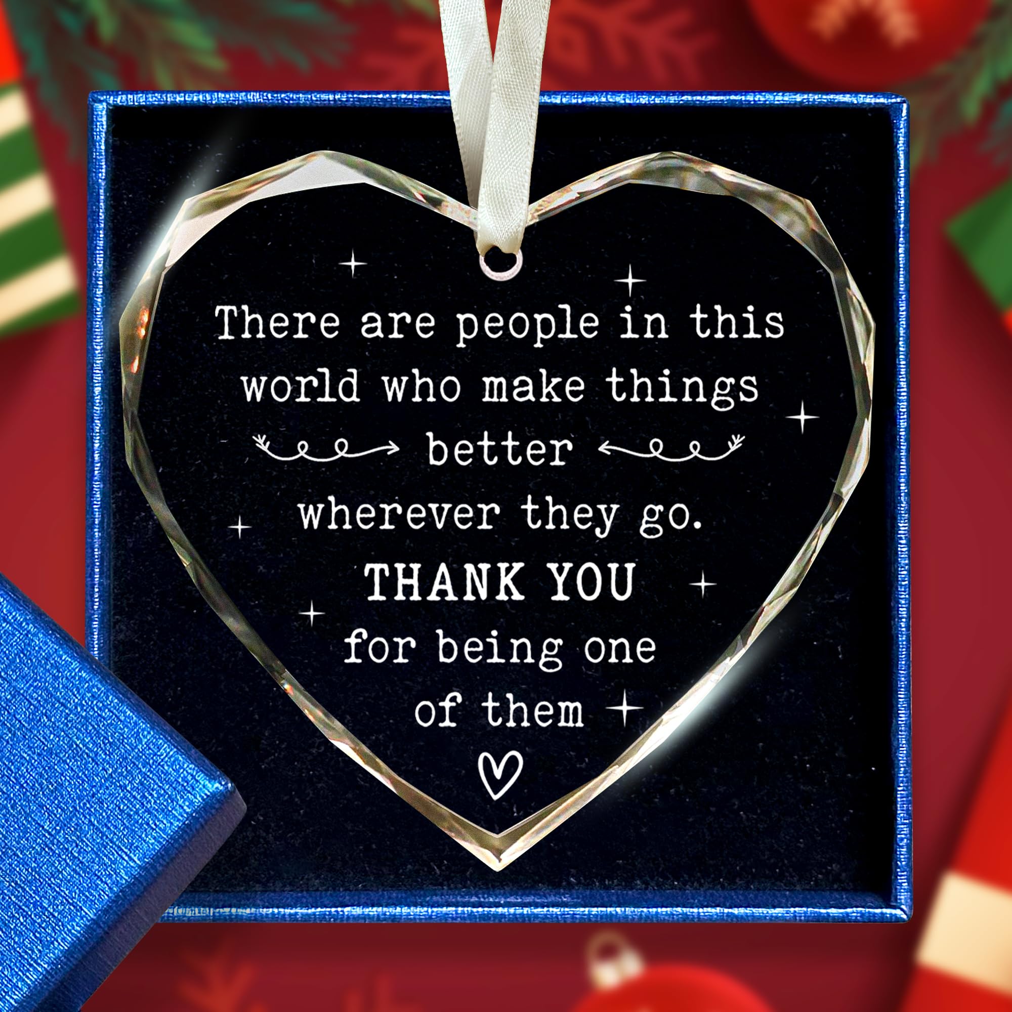Thank You Gifts for Women, Boss, Coworkers, Manager, Mentor, Teacher, Nurse, Mom, Friends, BFF - Coworker Appreciation Gifts for Women - Thank You Christmas Ornaments - Glass Christmas Ornament 2024