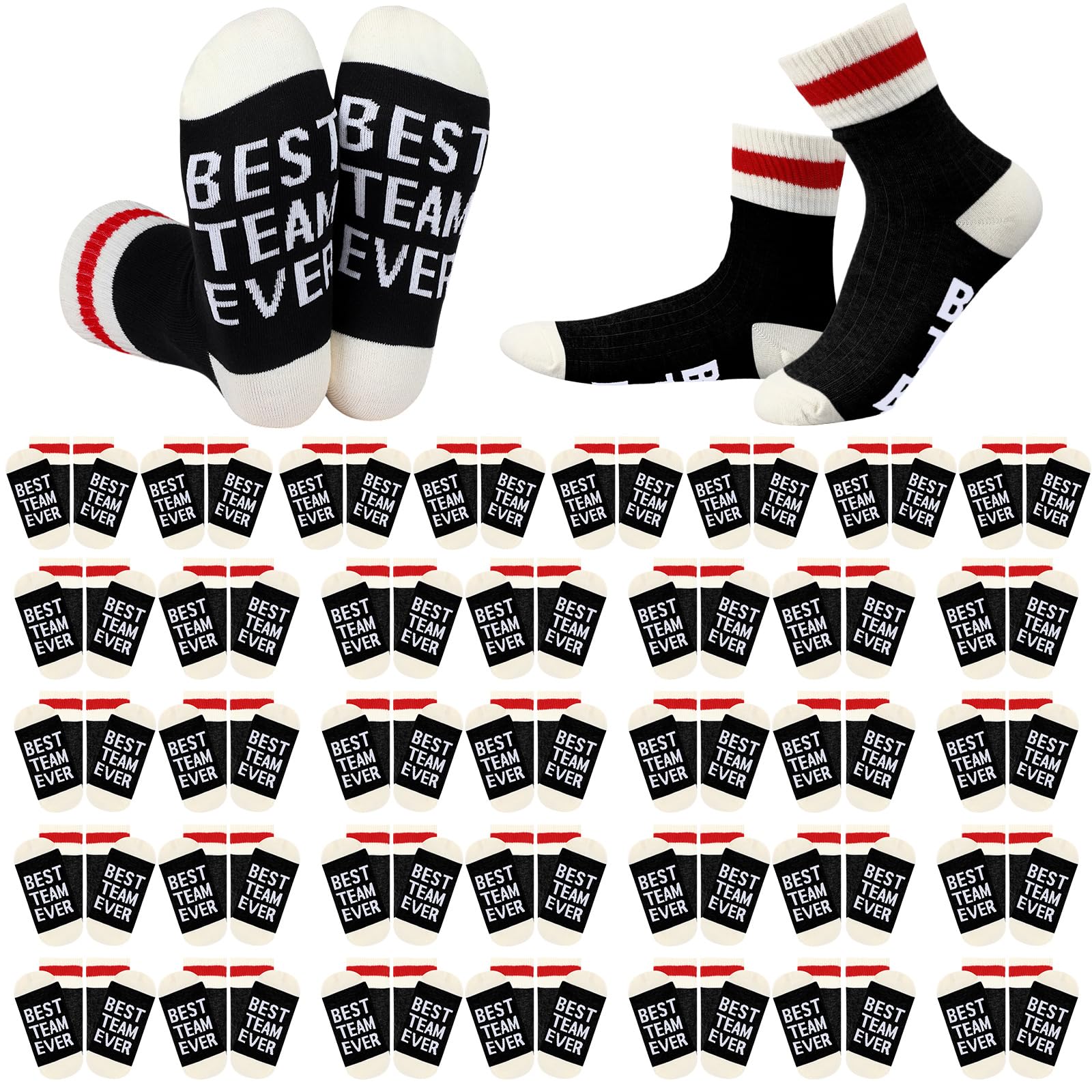 Glitopper 36 Pairs Best Team Ever Gift Socks Bulk Employee Appreciation Gifts for Women Men Team Staff Coworker Office Favors