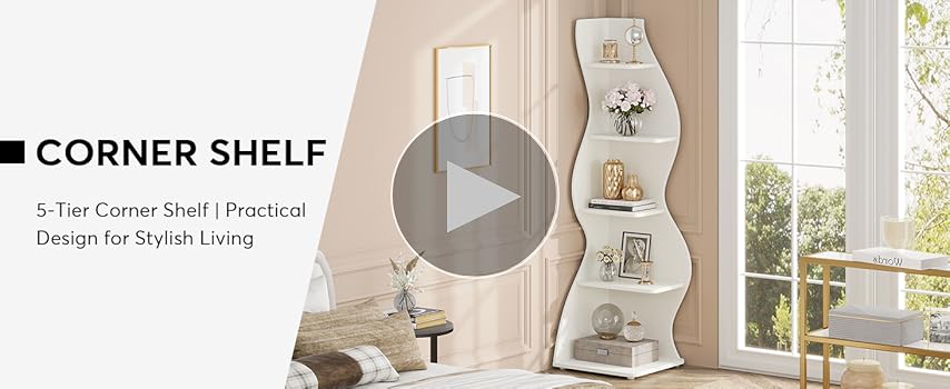 Amazon｜Tribesigns コーナー棚 本棚 コーナーラック オープン