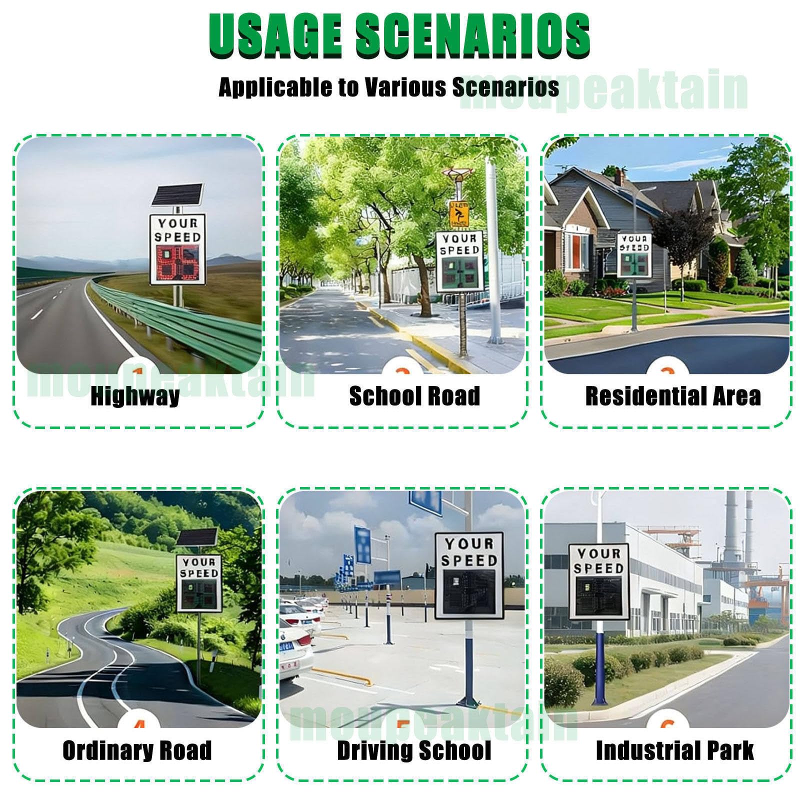 Señales de velocidad de radar para seguridad vial, detector de límite de velocidad con retroalimentación instantánea, tablero de visualización de aluminio con control remoto, 20 x 27 pulgadas