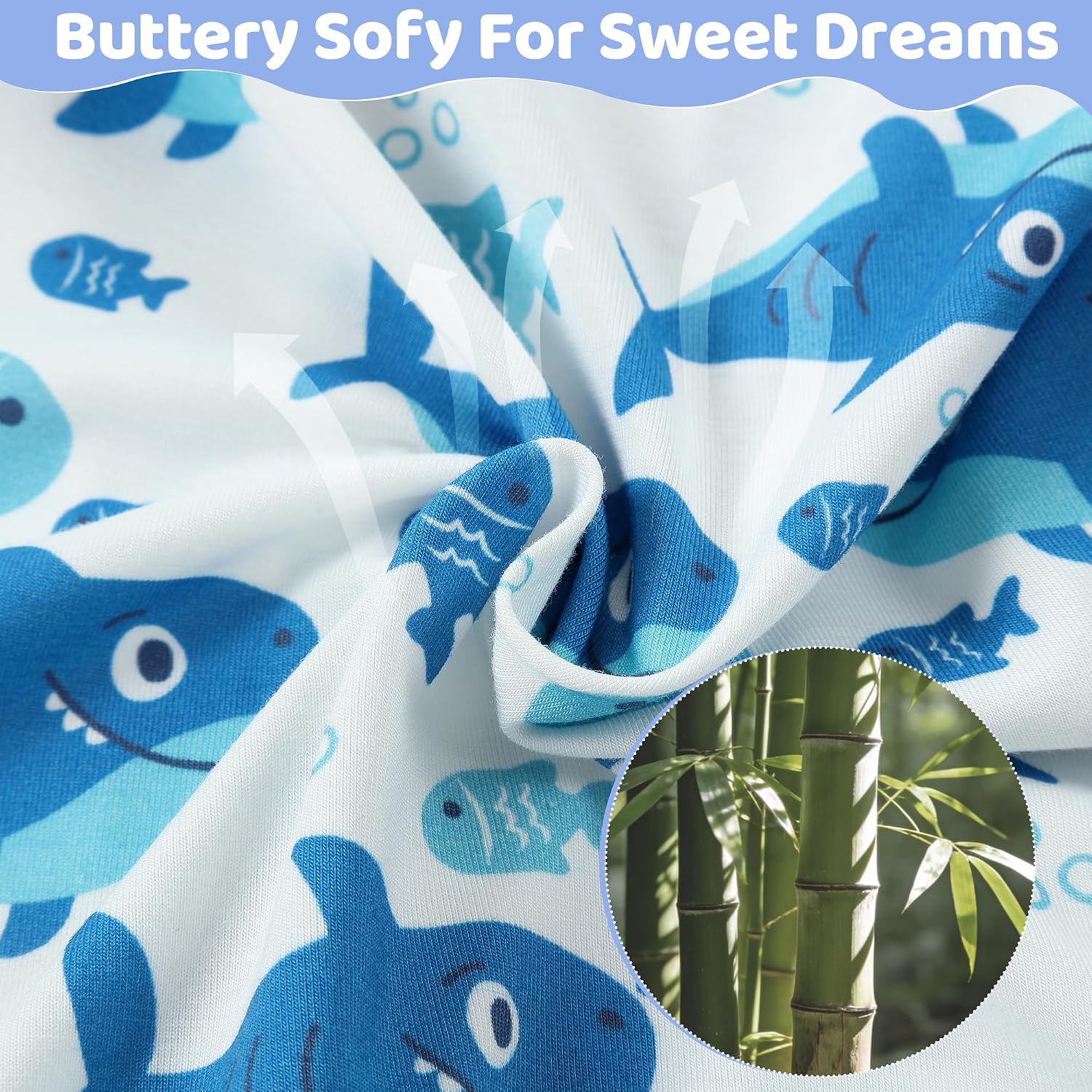 MICHLEY Bamboo Baby Boys Girls Pajamas Set for Boys 2-8Years, Soft & Stretchy Viscose Baby with Fun Print
