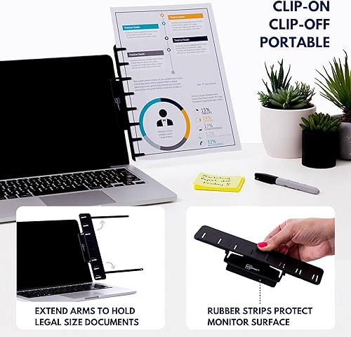 Miniatura 4 de Soporte para monitor soporte para notas y copias Negro