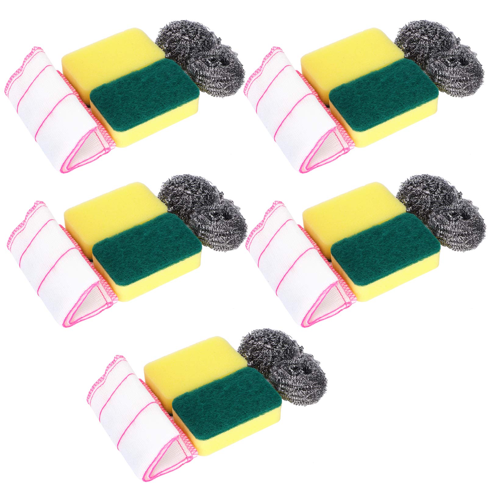 Stahldrahtkugel-Spülschwamm, Geschirrtuch, Küchenreinigungswerkzeug-Set für den Heimgebrauch
