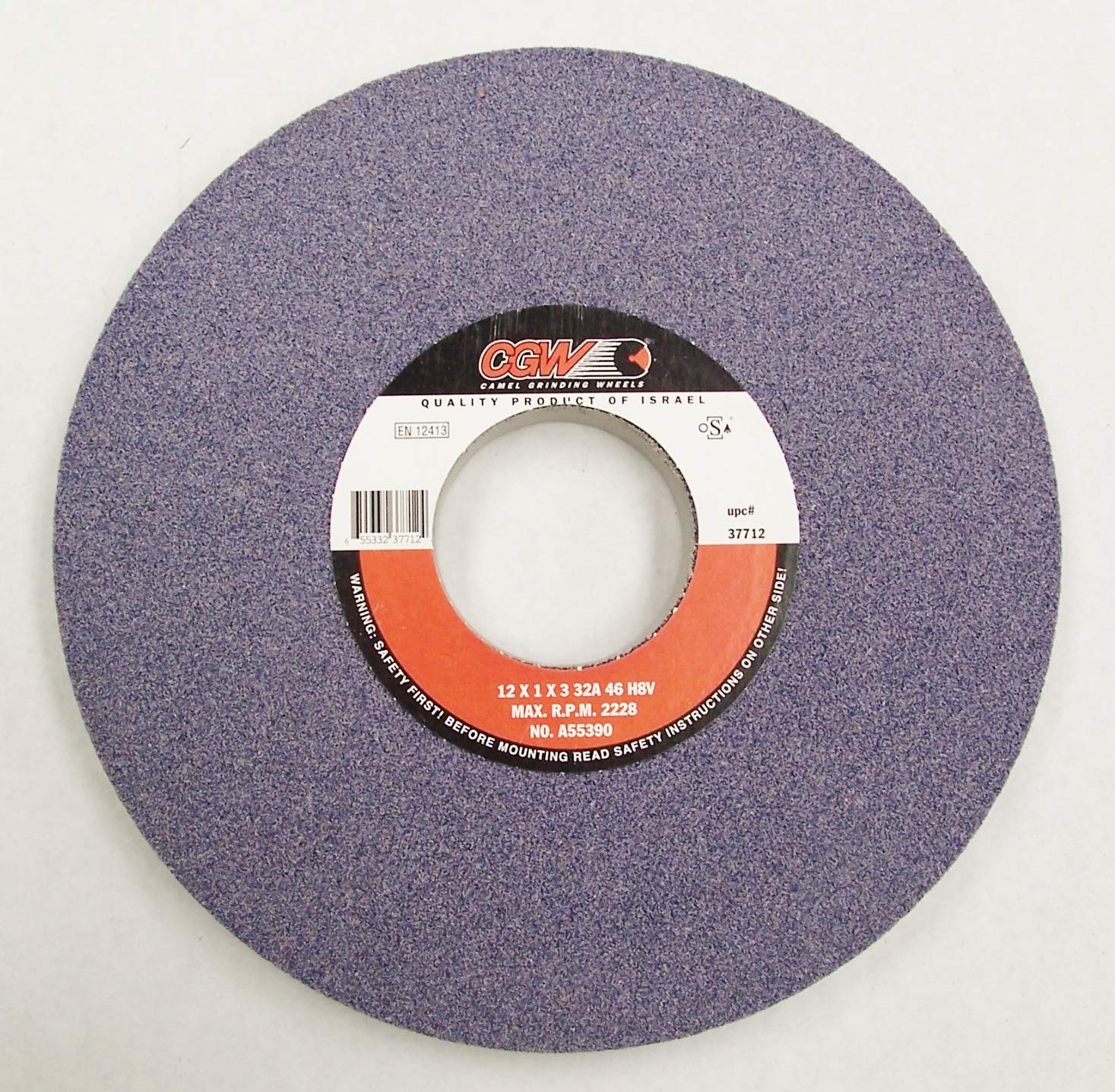 12 x 1 x 3" - Aluminum Oxide (32A) / 46H Type 1 - Surface Grinding Wheel