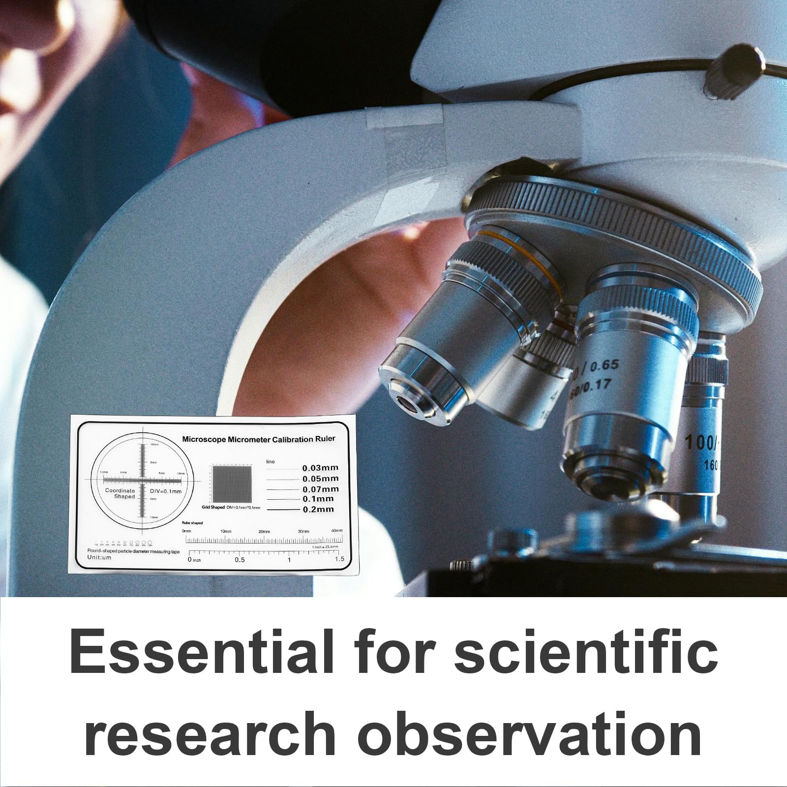 QIEIEI Microscope Focusing Tool Adjustment Calibration Device Magnification Adjuster for Researcher Students & Professional