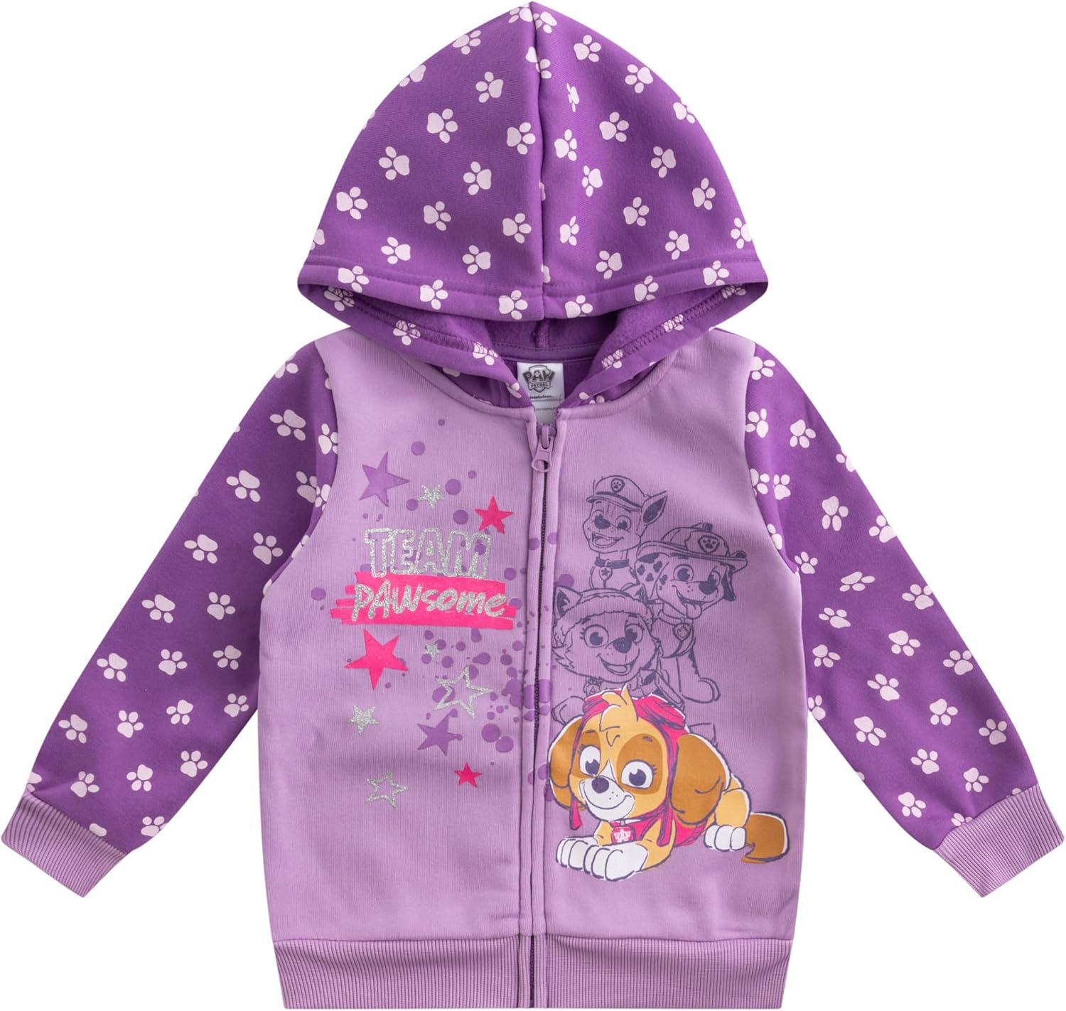 Paw Patrol Nickelodeon Skye Girls 2 Pack Zip Up Hoodie and Pullover Hoodie for Toddlers and Big Kids - Image 5