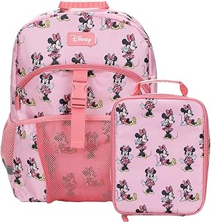 Bioworld Minnie Mouse Classic 2-Piece 16" Kids Backpack & Lunch Box Set For School And Travel