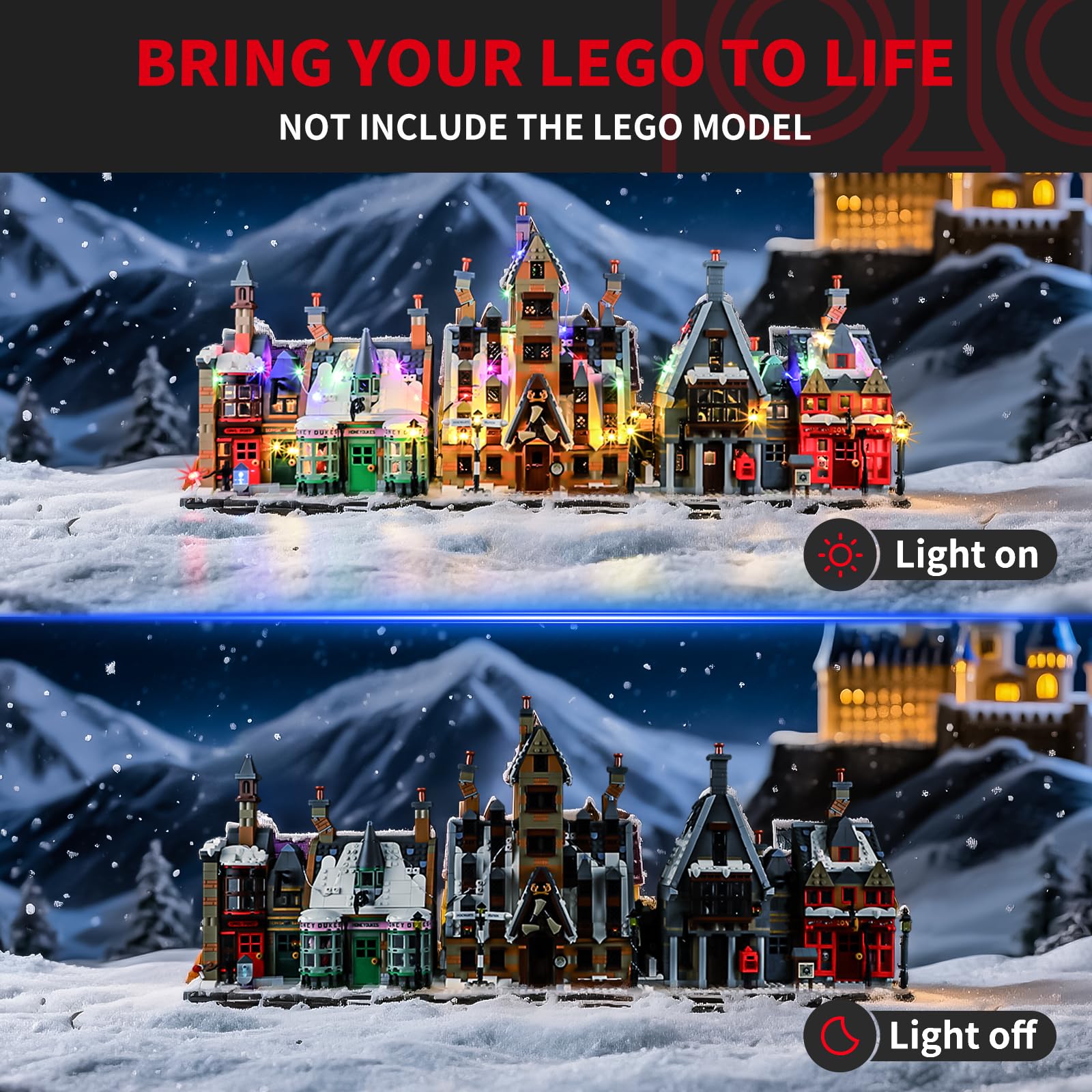 BRIKSMAX Illuminazione a LED per Lego Village Hogsmeade, edizione da collezione 76457, set di luci compatibili per mattoncini da costruzione, senza set Lego, luce decorativa di alta qualità per