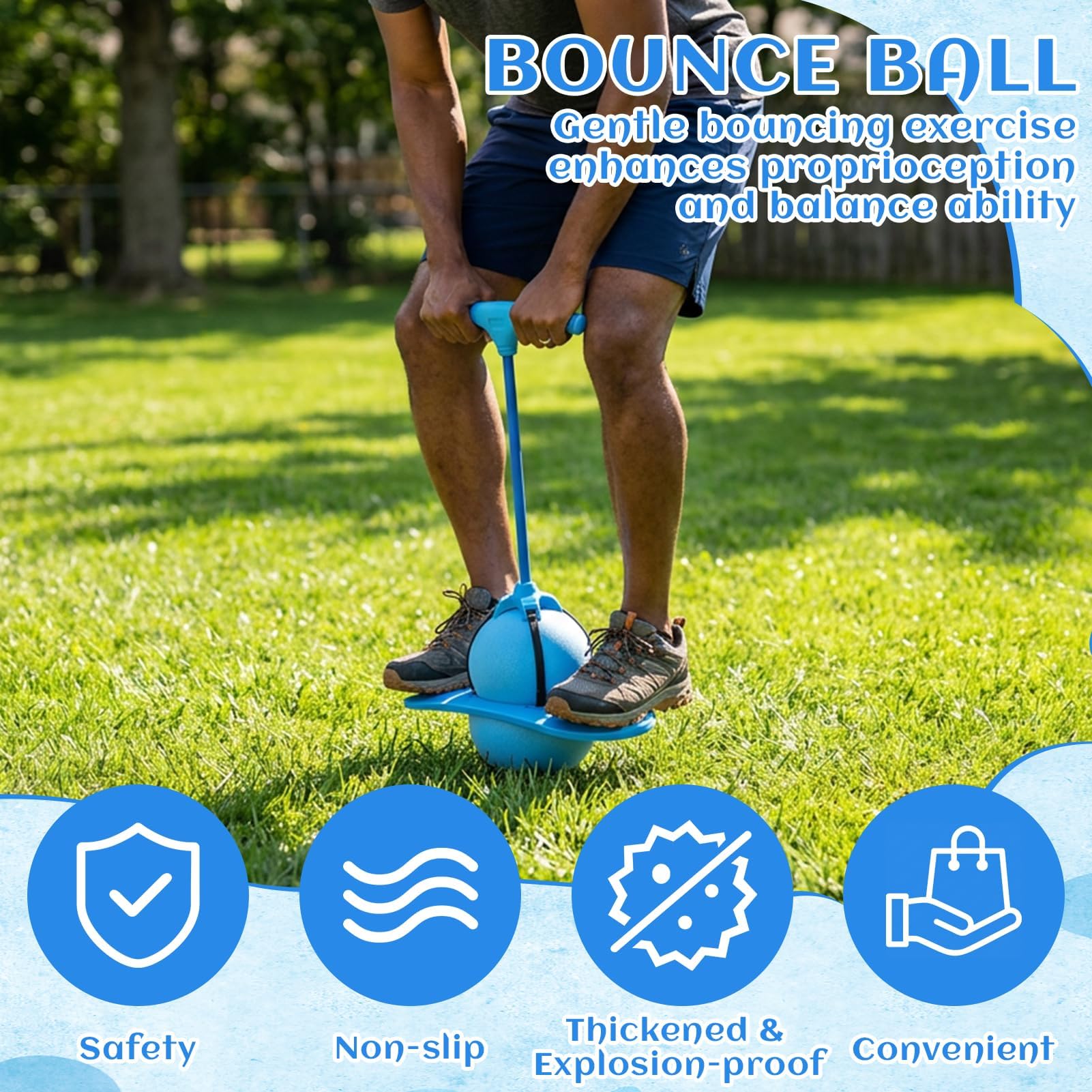 Pelota de Salto Pogo, Pelota de pogo con Mango,pelotasaltarina | pelotade salto de equilibrio,juguete hinchable al aire libre, pelotasaltarina de equilibrio,para entrenar la potencia desalto