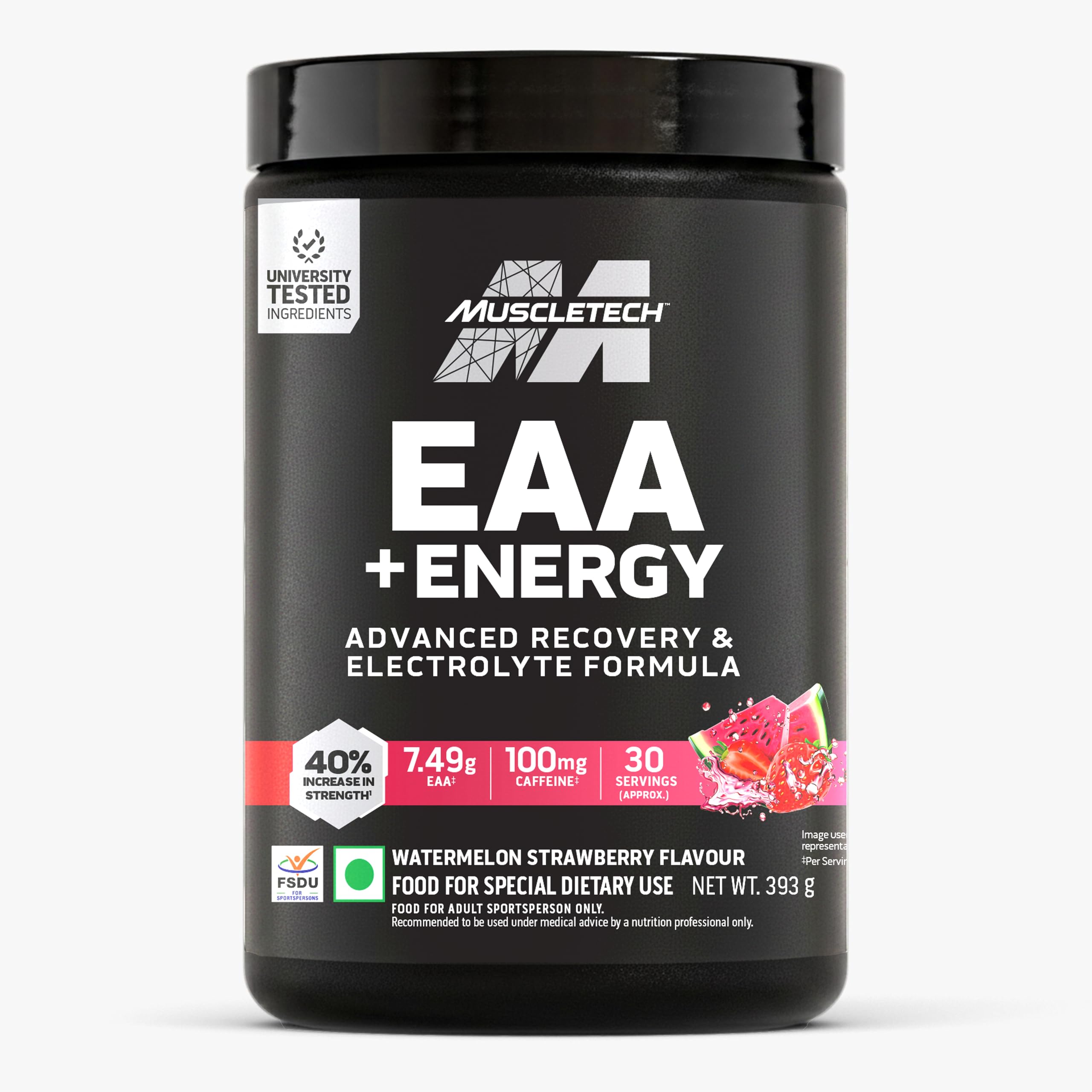 MuscleTech Eaa + Energy | Essential Amino Acids + 100Mg Caffeine | Replenish Electrolytes | Ultimate Recovery 7.4 grams Eaa | 4.5 grams Bcaa | 3 grams Leucine | 30 Servings | Watermelon Strawberry-image-35