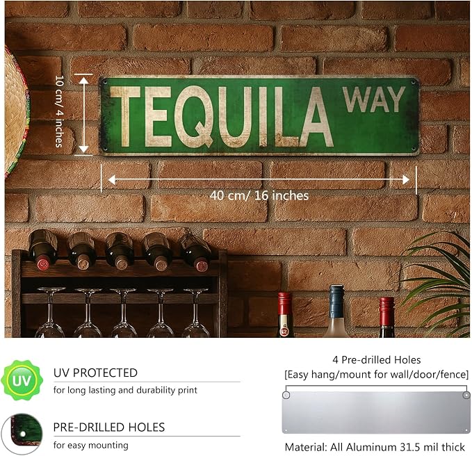 Cartel metálico vintage Tequila Way de 4x16 pulg miniatura 4