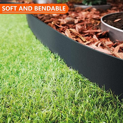 Miniatura 6 de 5 bordes de acero para césped, bordes metálicos para paisaje, borde de jardín de 5 x 39 pulgadas, borde flexible de paisaje de 16.25 pies de