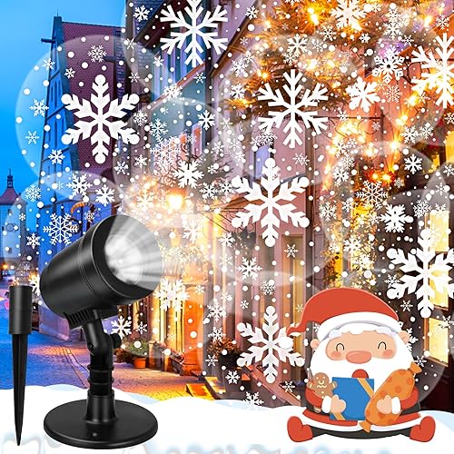 Luces de proyector de Navidad al aire libre, proyector de copo de nieve impermeable, decoraciones de luz, luces LED de decoración de Navidad, luz de