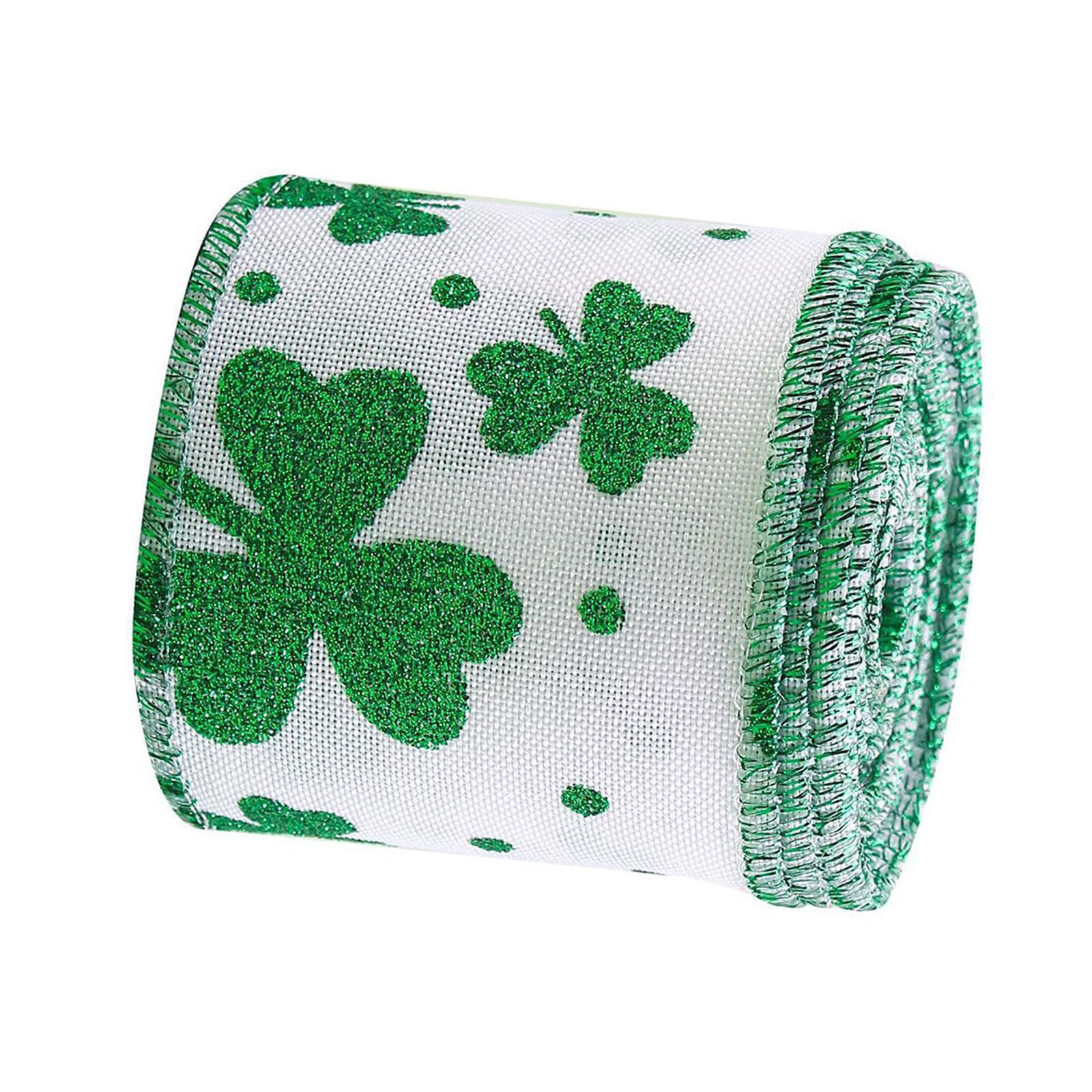Tsophreniq Patricks Themed Linen Ribbon for Creating Bowknot Wrapping Gift and Decoration Table Decoration