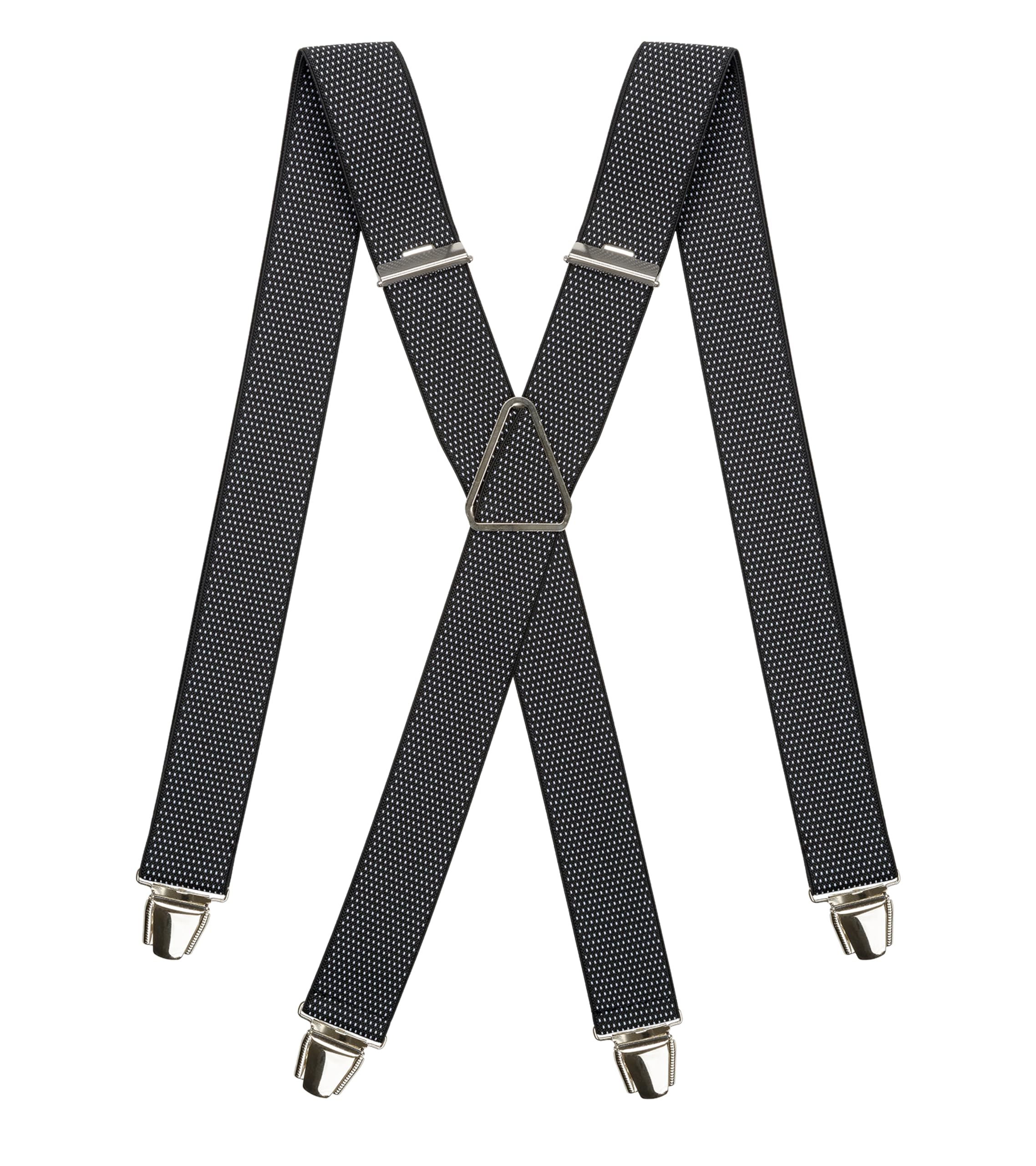 PIERROT Bretelles Homme Larges Made in France - Elastique Vintage Original Ultra Résistant & 4 Clips Extra Fort en X - Taille Unique Ajustable Jusqu’à 130cm - Garantie à Vie - Fabrication Artisanale