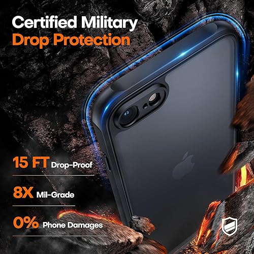 Miniatura 611 de TAURI Funda 3 en 1 para iPhone 13 Pro, [no amarilla] con 2 protectores de pantalla, funda delgada a prueba de golpes para iPhone 13 Pro, color negro