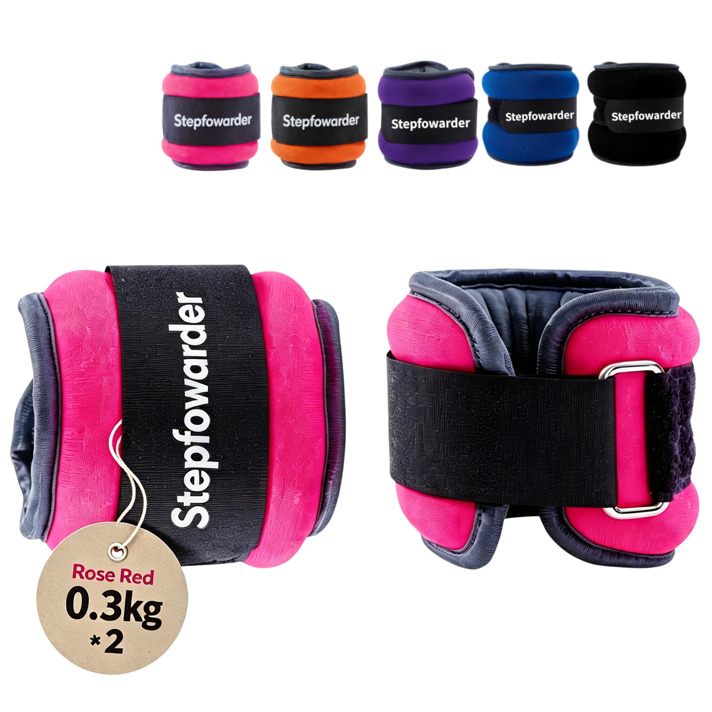 Stepfowarder Gewichtsmanschetten Fuß/Handgelenk Gewichte Fitness Set 0,3kg bis 1.0kg 1 Paar für Beine und Arme Knöchel Gewicht für Fitness, Bewegung, Laufen, Joggen, Gym, Aerobic