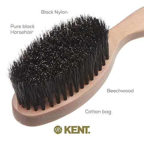 Miniatura 5 de Kent BRD5 - Cepillo para barba y bigote para hombre, mezcla de crin de caballo y nailon para dar forma y aseo impecables, mango de madera ergonómico