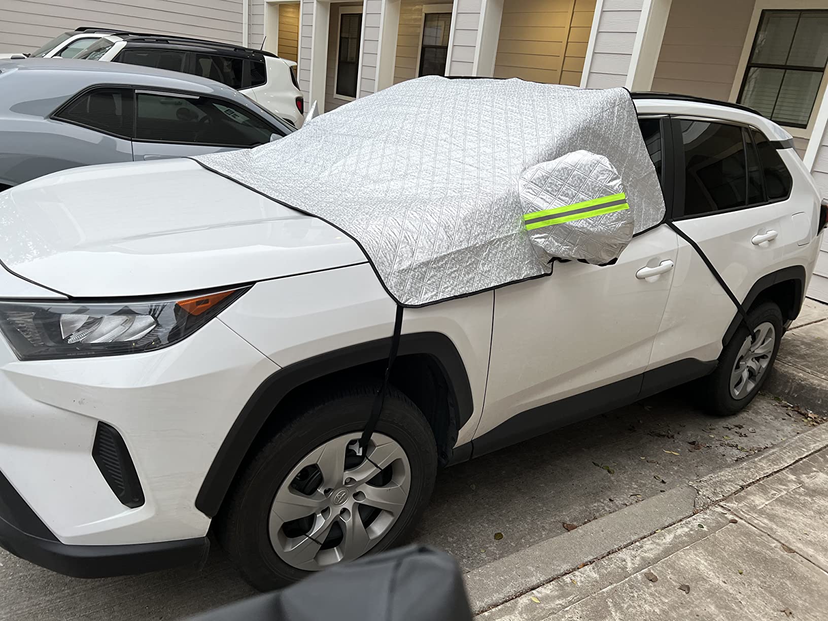 AstroAI Windshield Snow Cover Silver Car Snow Cover 4Layer Protection for Snow, Ice, UV & Frost