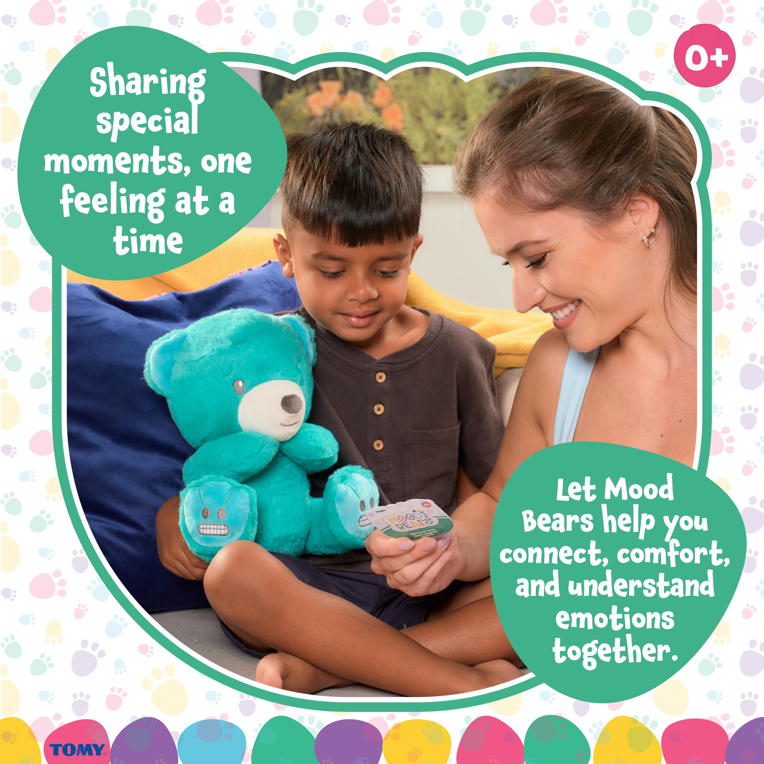 Mood Bears® Nervous Bear (Large) - Calming Teal Teddy Bear for Kids & Adults, Soft Plush Companion to Ease Worries & Foster Confidence - Image 3