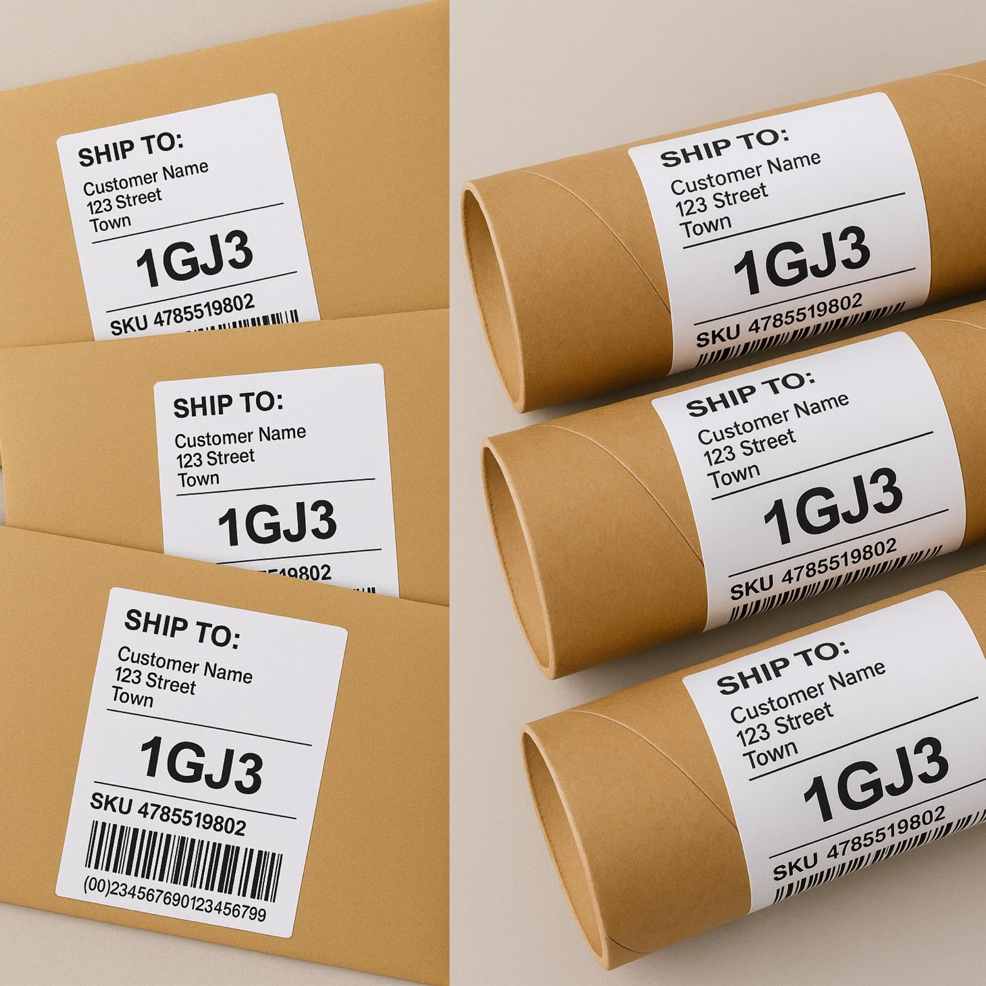 5000 etichette termiche per spedizioni, 100 x 150 mm, 10 rotoli, 500 etichette per rotolo, termiche dirette, compatibili con stampanti Zebra e MUNBYN