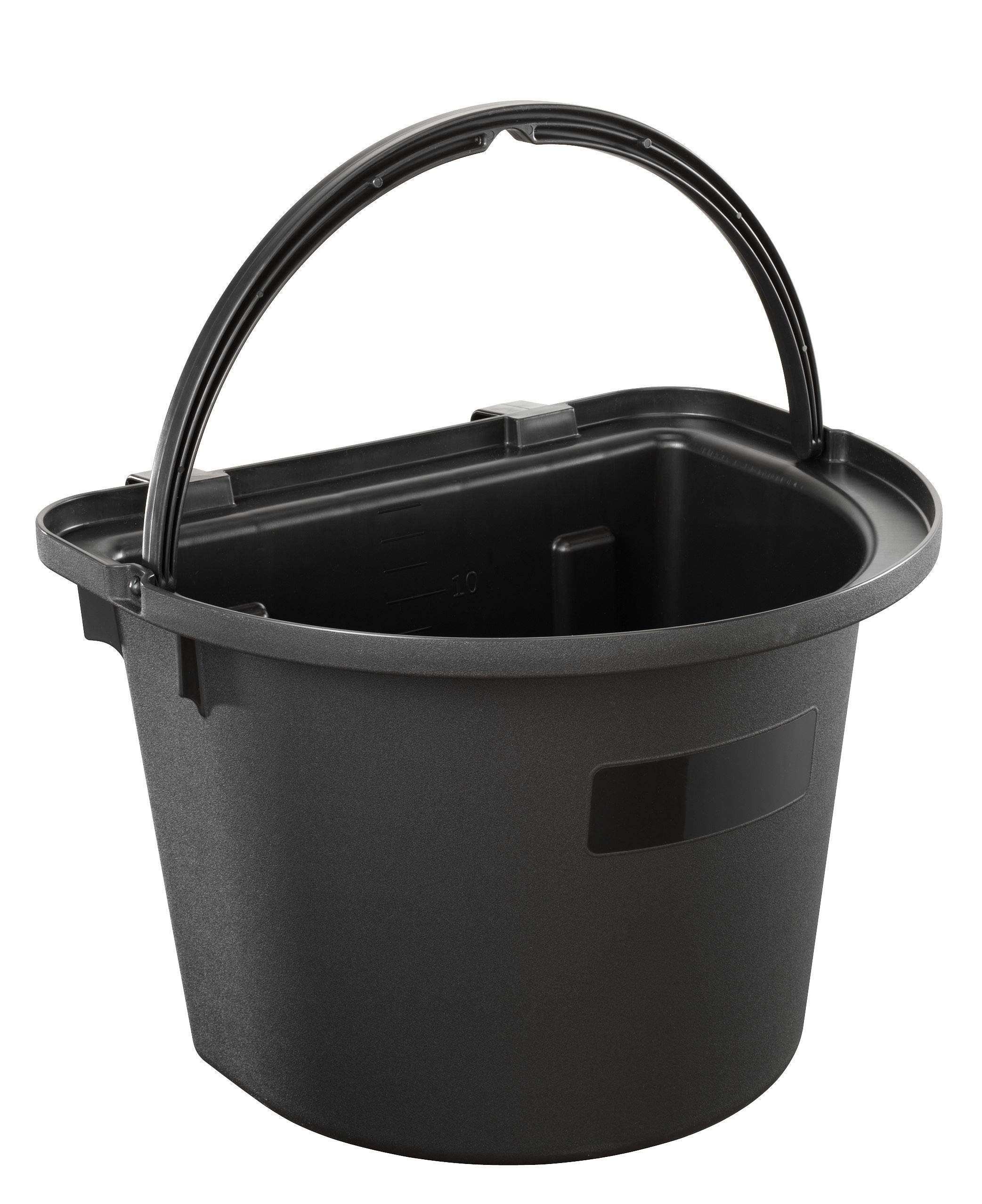 Plastica Panaro Mangiatoia per Cavalli Angolare 300/86, con Comodi Agganci in Nylon e Privo di Parti Metalliche Equitazione, Nero, capacità di 16 Litri (Confezione da 2)