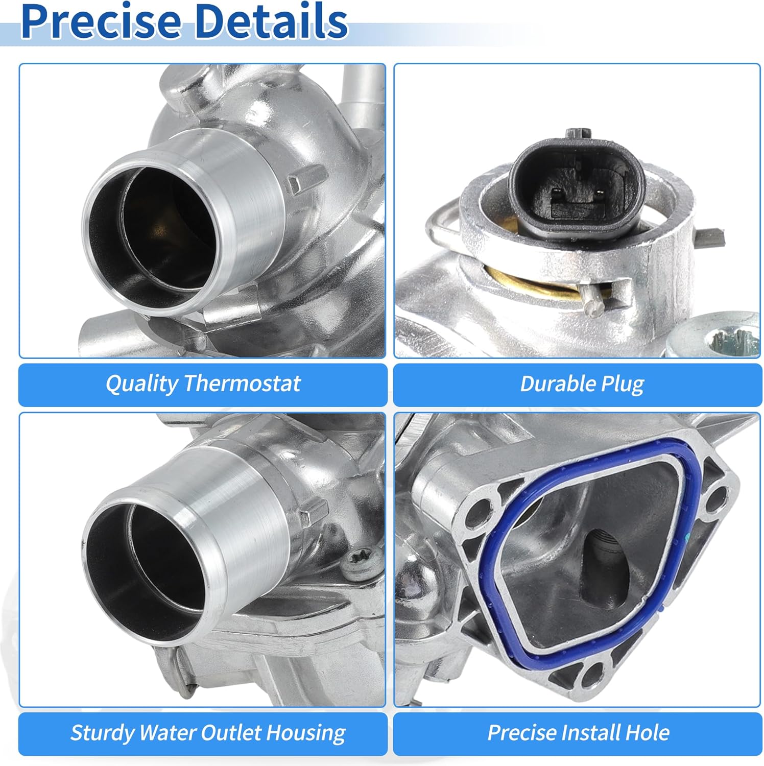 Upgraded Aluminum Alloy Engine Coolant Thermostat Housing Assembly for Mini Cooper 2011-2015 Cooper Countryman 2011-2016 Cooper Paceman 2013-2016 Replace No.11538674895/9025188