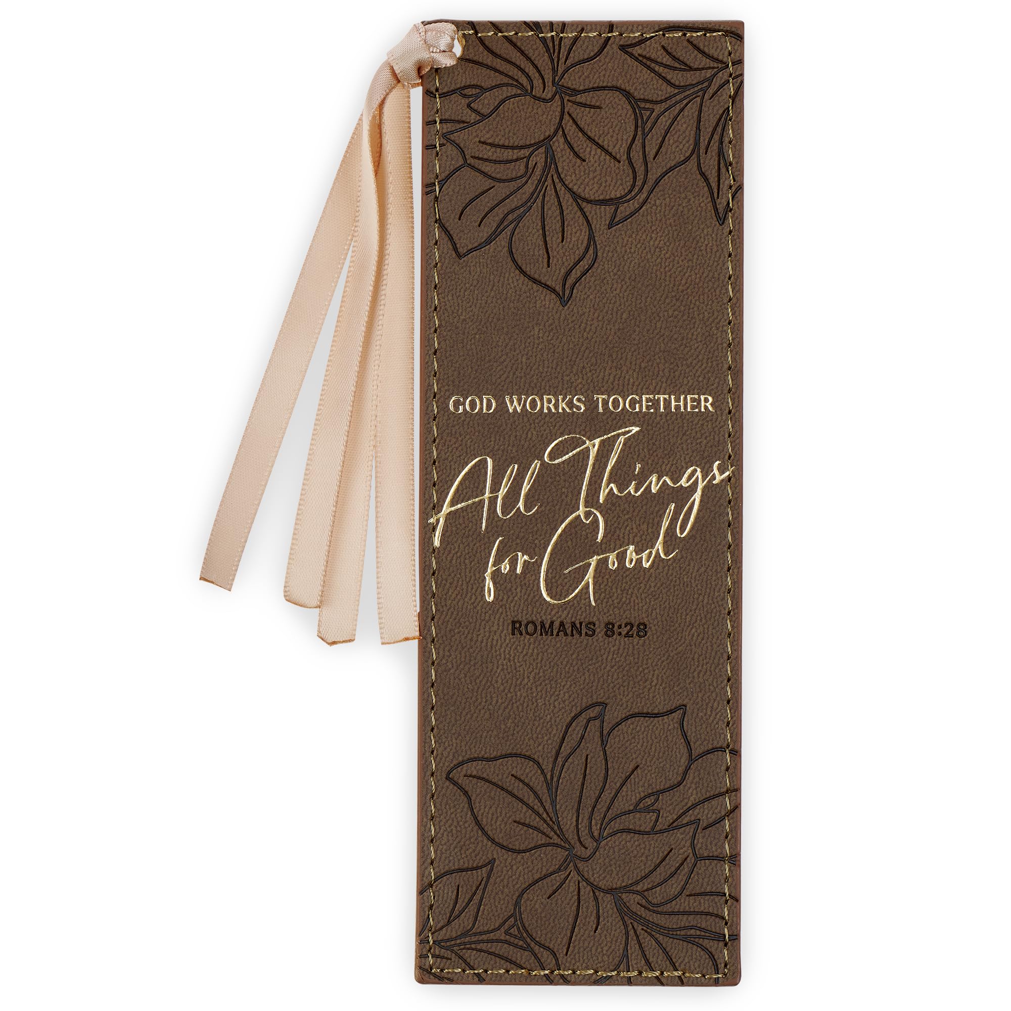 Christian Art Gifts Faux Leather Scripture Bookmark: All Things for Good