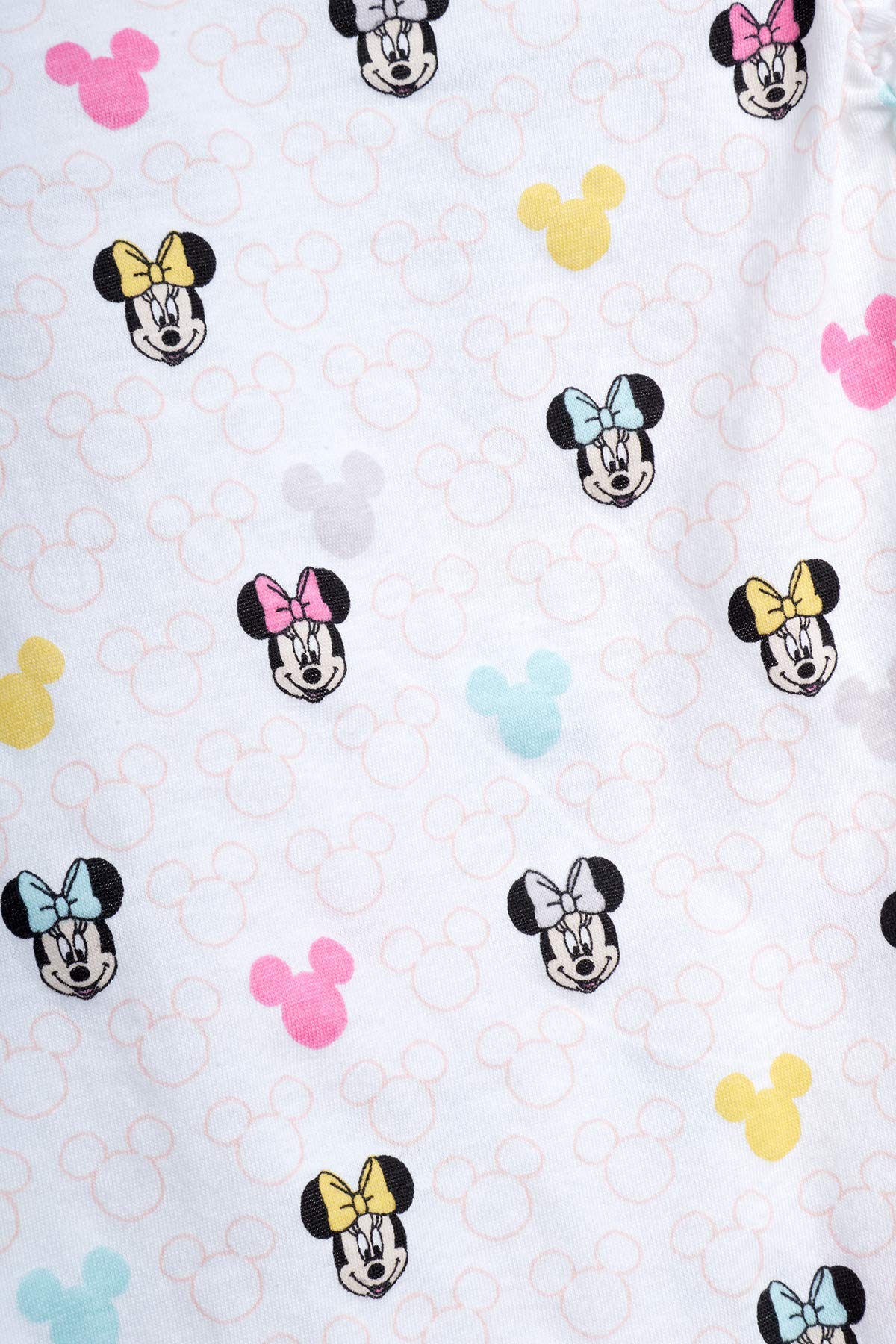 Disney Baby Girls Romper 2 Pack: Minnie Mouse Ruffle Sleeve Romper (Newborn/Infant), Size 6-9 Months, Lavender/White Multi Minnie