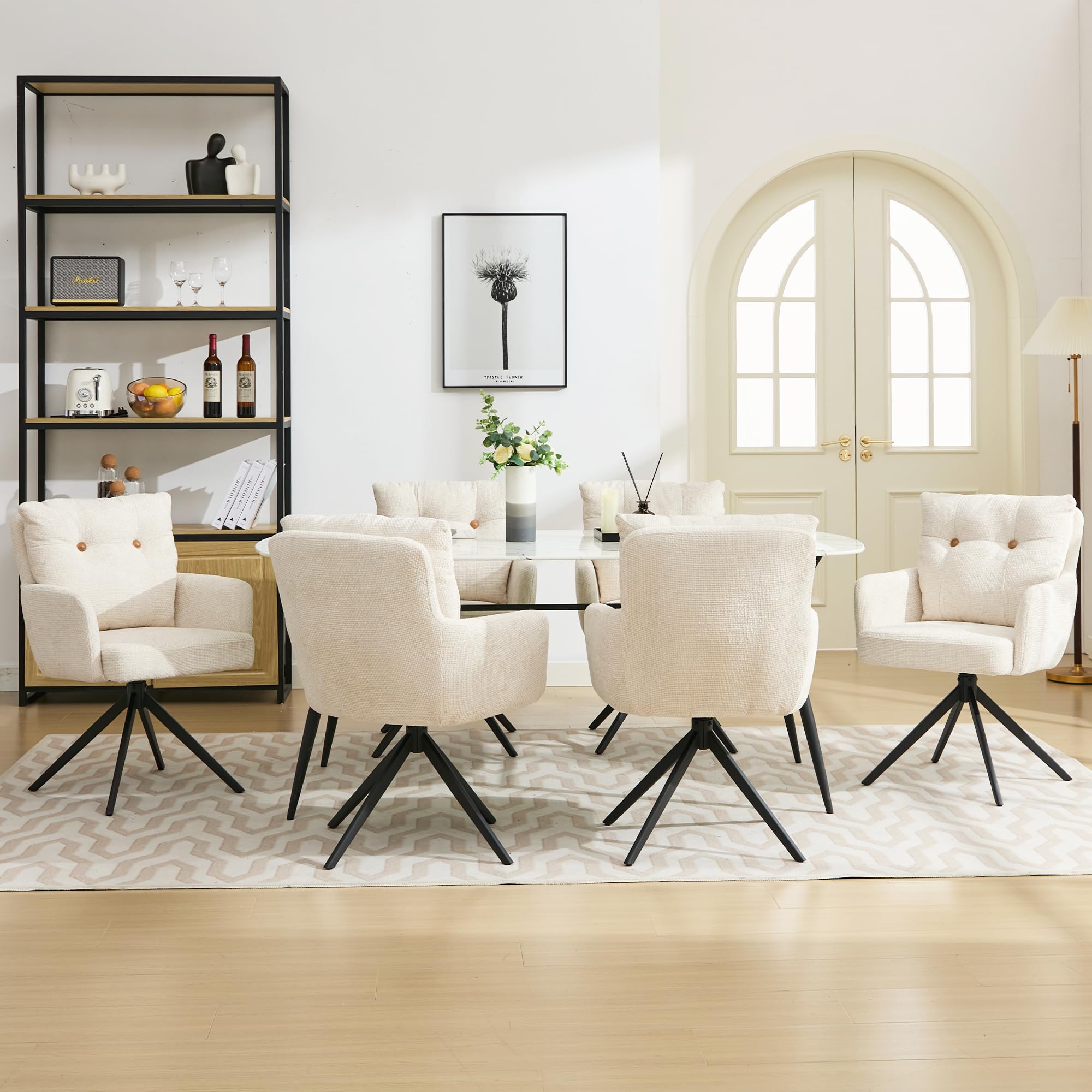 Amazon.com - Dining Chairs Set of 6, Mid Century Modern Swivel Dining ...