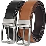 Men's Belt Reversible Belt Men 1 Piece - 1 3/8" Leather Dress Belt - Trim to Fit for Elegant Style