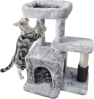 Sponsored Ad - Pesofer Cat Tree, Small Cat Tower with Sisal Scratching Post, Self Groomer for Kitty Not Suitable for Large...
