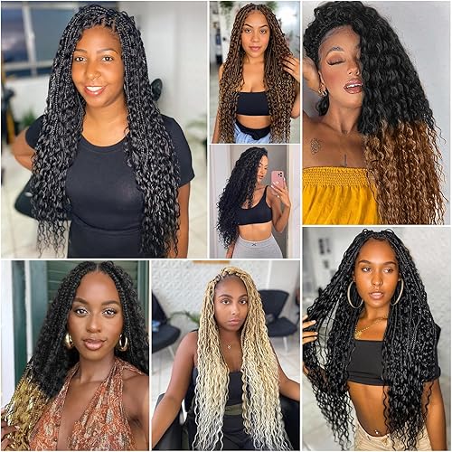 Miniatura 5 de Extensiones de cabello sintético de 22 pulgadas Ocean Wave de 22 pulgadas, extensiones de cabello sintético rizado para mujeres negras (22 pulgadas