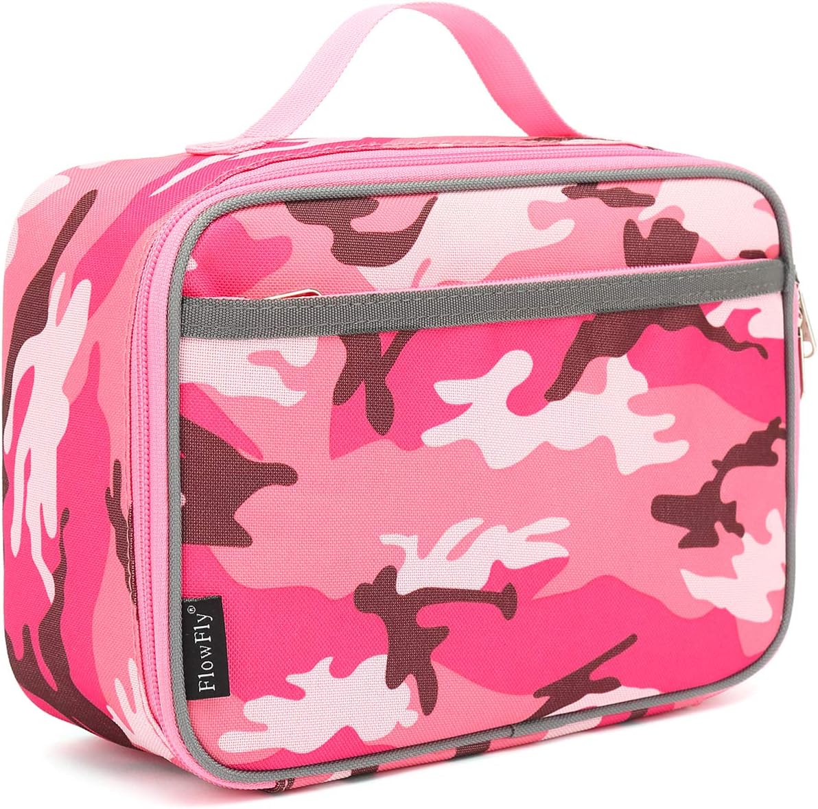 FlowFly Kids Lunch box Insulated Soft Bag Mini Cooler Back to School Thermal Meal Tote Kit for Girls Boys, Pink