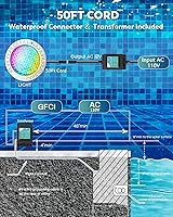 Vista 5 de Luz LED de piscina de 10 pulgadas, luces de spa subacuáticas de 12 V CA para piscinas enterradas, equivalente a 300 W, colores estáticos y efectos