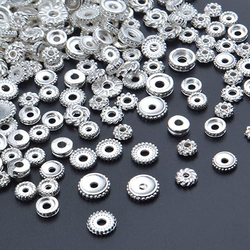 Miniatura 6 de BronaGrand 3.53oz (alrededor de 170  300 piezas) espaciadores de cuentas de joyería de cuentas espaciadoras de aleación para hacer joyas, pulseras,