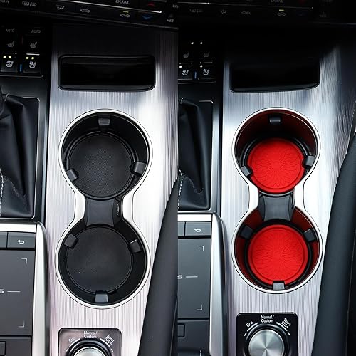 Miniatura 10 de GaRhomxy Portavasos para automóvil, 4 portavasos antideslizantes con diseño de flores incrustados en posavasos decorativos, accesorios universales