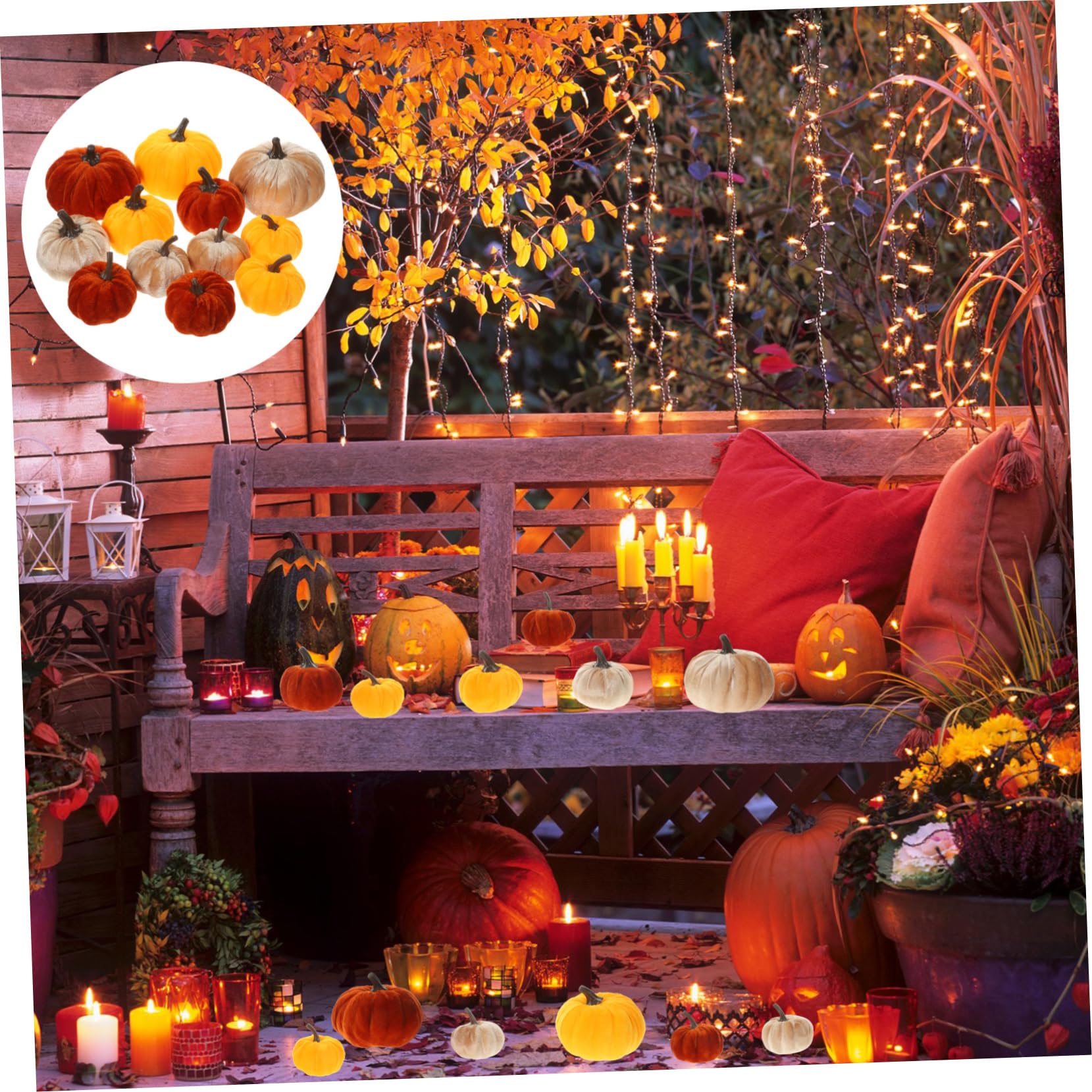 Cabilock 12pezzi Di Zucche Simulata Per Decorazioni Di Halloween e Ringraziamento Ornamenti Autunnali Per Casa e Giardino