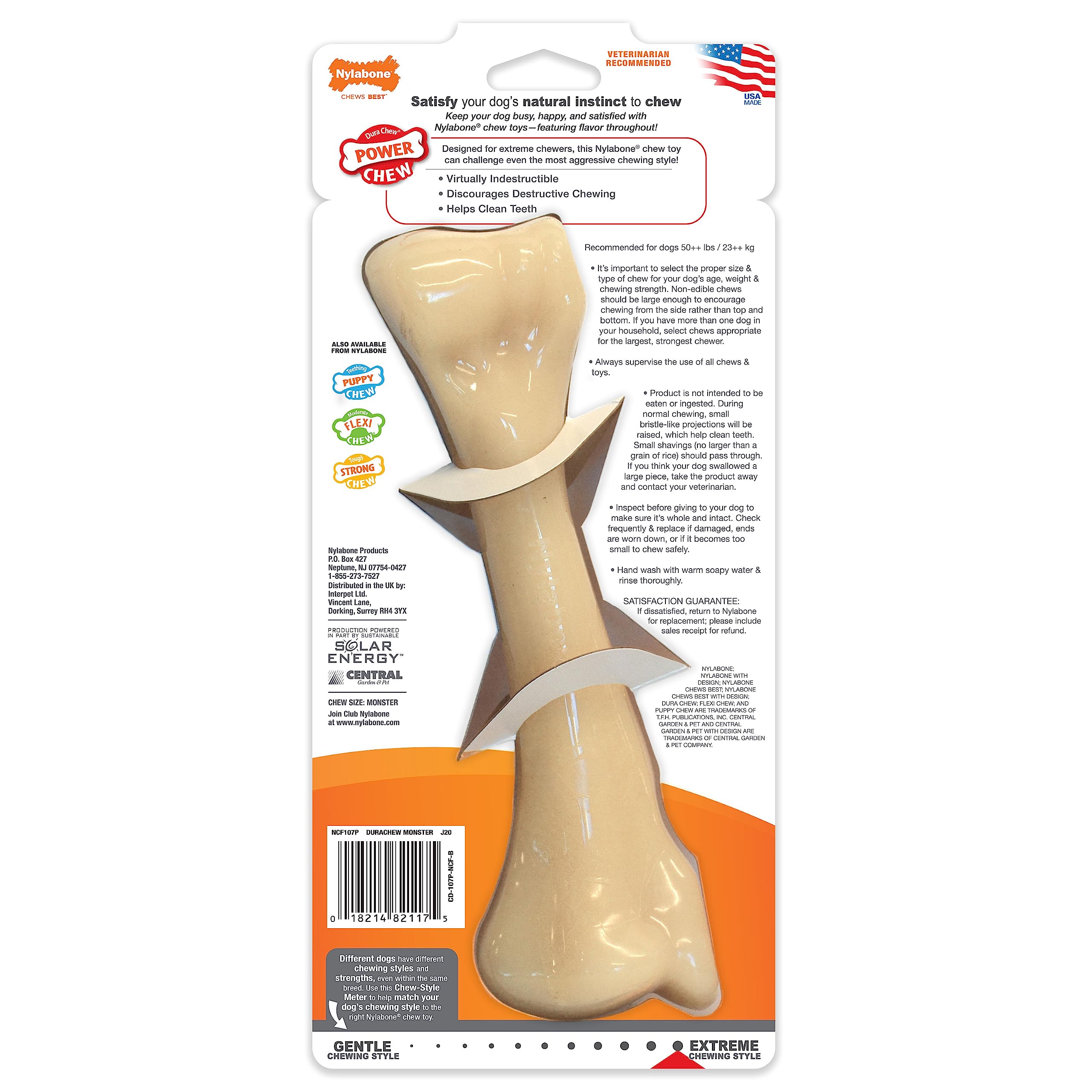 Nylabone Jouet à mâcher résistant Dura, arôme poulet - Jouet à mâcher pour chiens à mâchouillage extrême - XXL - Convient aux tout grande chiens pesant 23 kilos et plus