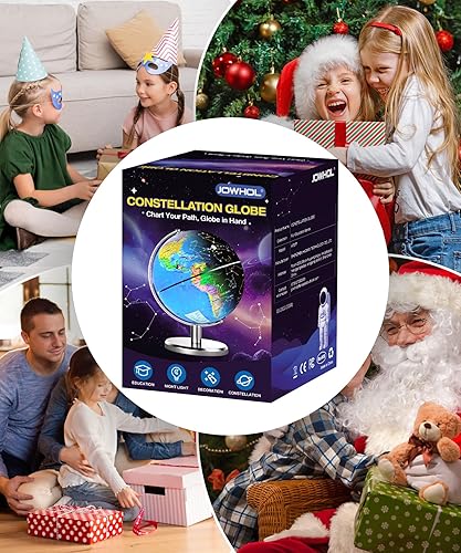 Miniatura 6 de Globo del mundo iluminado de 8 pulgadas con luz nocturna de constelación, globo educativo iluminado para niños y adultos, globos de aprendizaje de