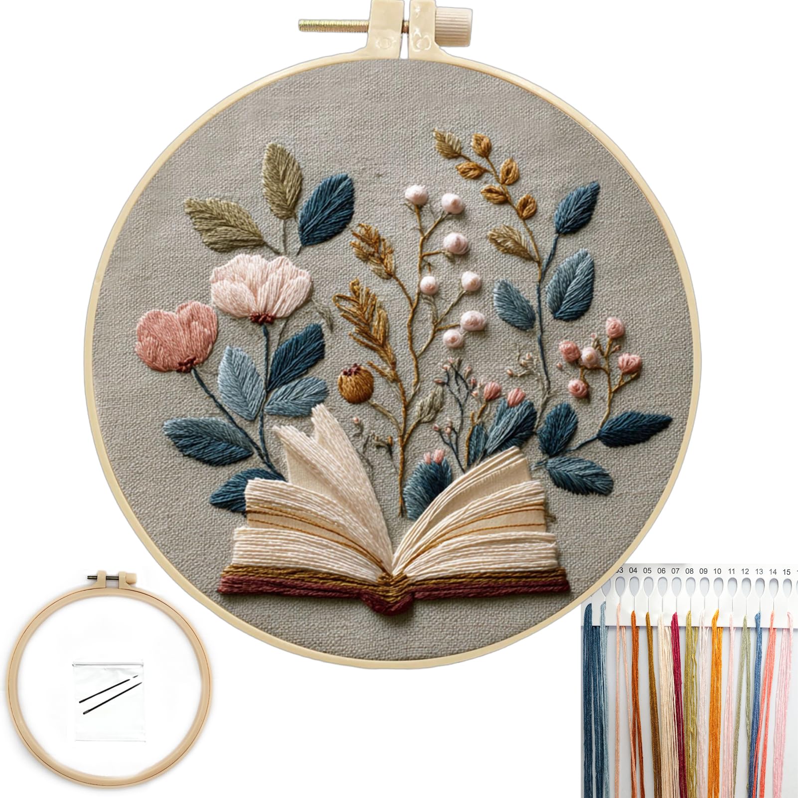 Beginner Embroidery Kit - Flower Cross Stitch Kit -1