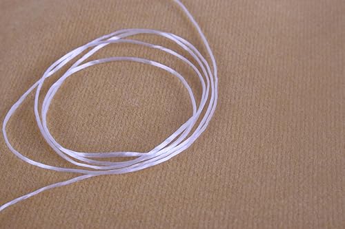 Miniatura 4 de KONMAY 1 rollo de cuerdas elásticas planas de 0.031 in con estuche organizador, cordón elástico de cristal blanco de 90 yardas para hacer pulseras