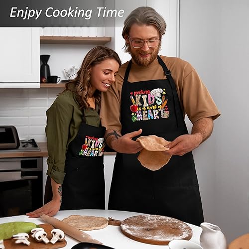 Miniatura 2 de Delantales de almuerzo para dama con bolsillos, regalos de almuerzo, regalos para trabajadores de cafetería, delantal ajustable para almuerzo