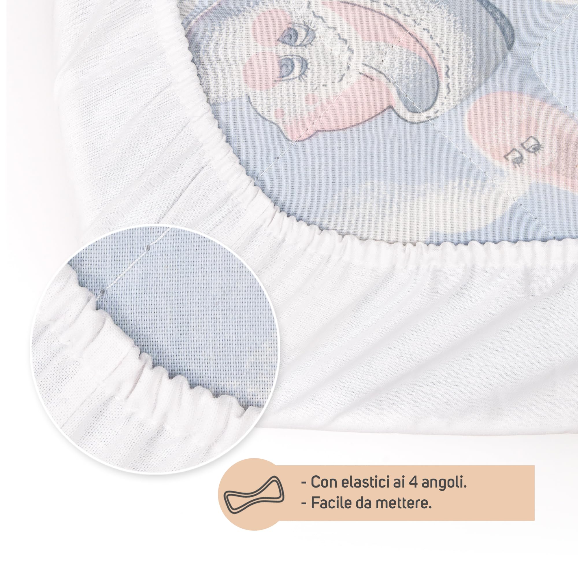 Ti TIN Confezione da 2 Lenzuola con Angoli per Culla 100% Cotone | Set di 2 Lenzuola Regolabili con Elastici, 60x120 cm, 1 Lenzuolo Bianco + 1 Lenzuolo Rosa | 100% cotone, gommato, traspirante e morbido, facile da pulire, adatto all'asciugatrice