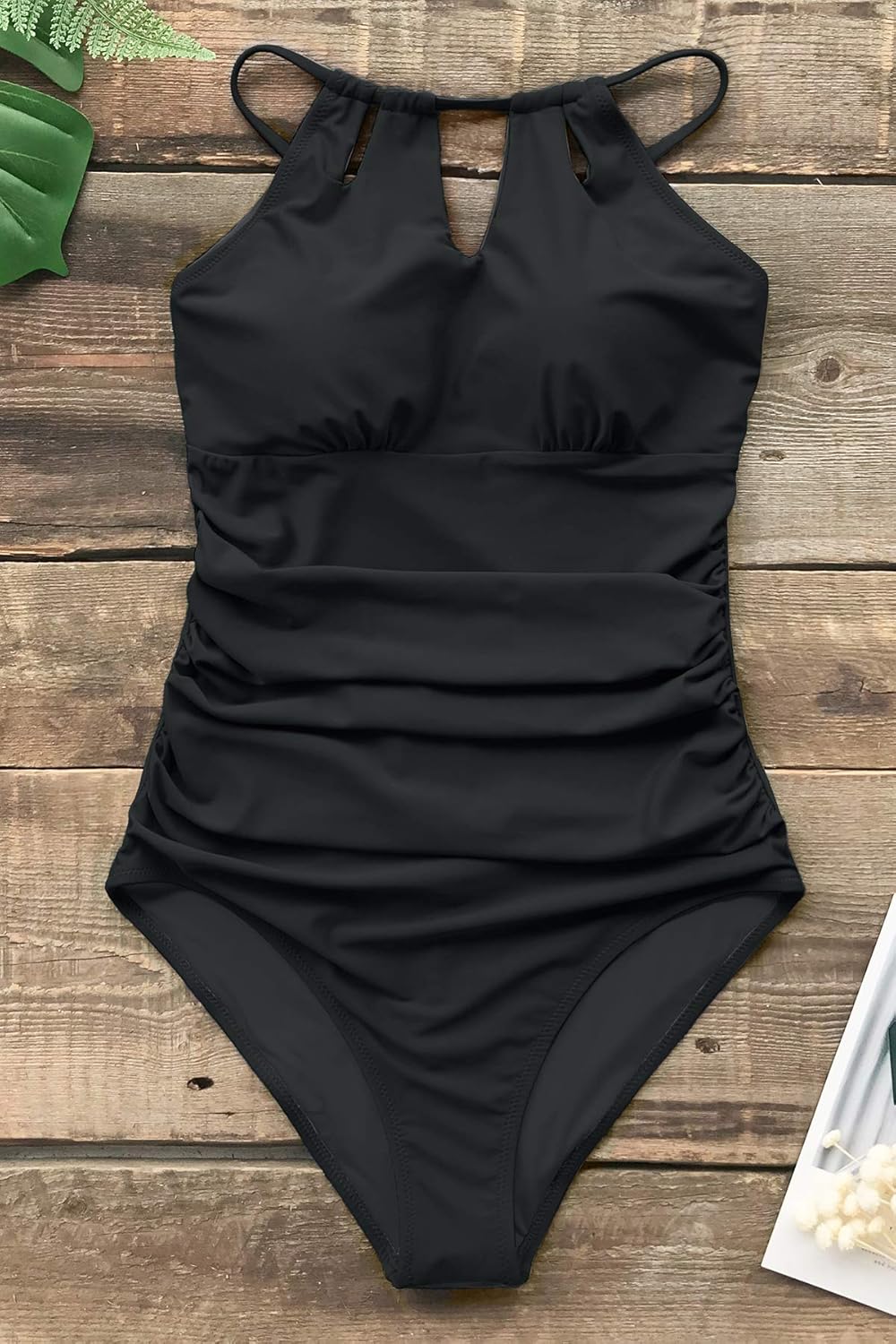 CUPSHE Women's One Piece Swimsuit High Neck Tummy Control Swimwear Bathing Suit - Image 3