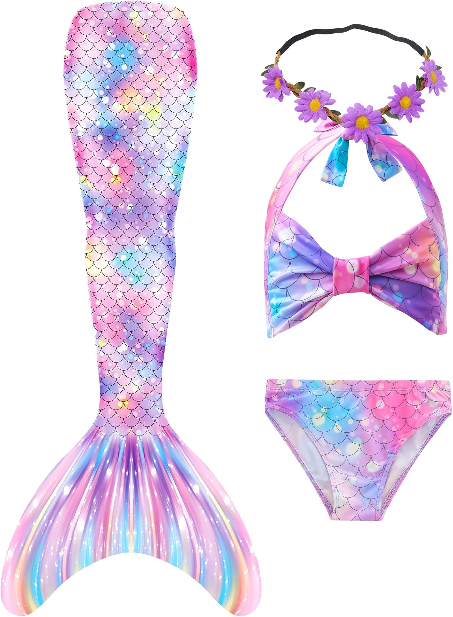 GALLDEALSGirls 3pcs Swimsuit for Swimming, Kids Bathing Suit for Girls Bikini Set 3-12 Years